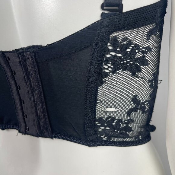 Vintage Victoria's Secret Lace Bustier 34C Black Removable Convertible Straps - Picture 4 of 8